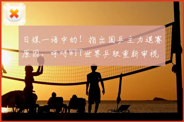 日媒一语中的！指出国乒主力退赛原因，呼吁WTT世界乒联重新审视